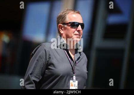 Martin Brundle (GRB) ancien pilote F1, avec Benetton, McLaren, Ligier, Tyrrell, Brabham, Williams et Zakspeed Racing, aujourd'hui commentateur de télévision pendant le GP hongrois, 28-31 juillet 2022 au Hugaroring, Formule 1 Championnat du monde 2022. Banque D'Images