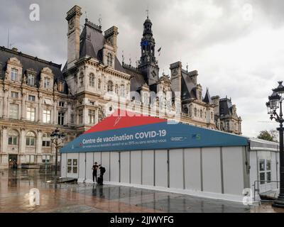 France, Paris, le 10 septembre 2021. Covid 19 Centre de vaccination stands dans les rues de Paris photo © Fabio Mazzarella/Sintesi/Alamy stock photo Banque D'Images
