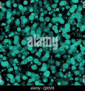 Illustration d'un motif abstrait de points lumineux et de cercles flous fond multicolore tel que bokeh spot bulles particules effet motif sur un fond noir Banque D'Images