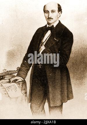 Portrait complet d'Arthur Saint-Leon (1821 - 1870) célèbre pour la chorégraphie du ballet Coppélia, était le Maître de Ballet du Ballet impérial de Saint-Pétersbourg (1859 - 1869). Il est né Charles Victor Arthur Michel à Paris - Ein Ganzkörpertrapät von Arthur Saint-Leon (geboren als Charles Victor Arthur Michel - 1821 - 1870) Choreographe des Balletts Coppelia et Maître de Ballet des Saint-Petersburg Kaiserlichen Balletts (1859 - 1869). Il épousa Fanny Cerrito -Портрет в полный рост Артура Сен-Леона (урожденного Шарля Виктора Артура Мишеля - 1821 - 1870). Banque D'Images