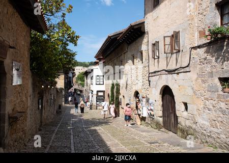 Calle Canton, Santillana del Mar Banque D'Images