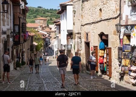 Calle Canton, Santillana del Mar Banque D'Images