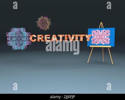 Illustration conceptuelle 3D sur la créativité Banque D'Images