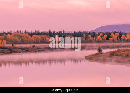 Paysage d'automne pittoresque dans les Tetons au lever du soleil Banque D'Images