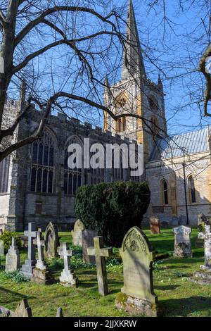 Église de la Sainte Trinité, Stratfor-upon-Avon, Warwickshire, West Midlands, Angleterre. Banque D'Images