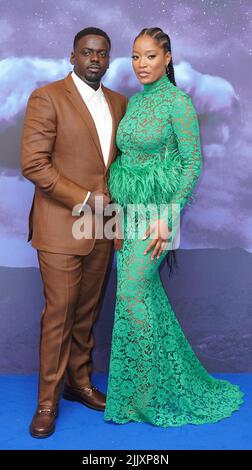 Daniel Kaluuya et Keke Palmer assistent à la première britannique de Nan à l'Odeon Leicester Square à Londres. Date de la photo: Jeudi 28 juillet 2022. Banque D'Images