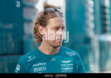 Magyorod, Hongrie. 28th juillet 2022. Magyorod, Hongrie. 28 juillet 2022. Formule 1 Grand Prix de Hongrie à Hungaroring, Hongrie. Photo: Sebastian Vettel (GER) d'Aston Martin crédit: Piotr Zajac/Alamy Live News Banque D'Images