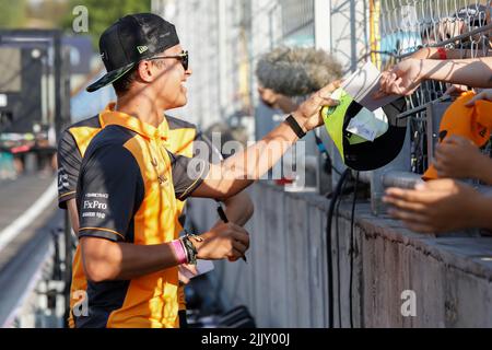 Magyorod, Hongrie. 28th juillet 2022. Magyorod, Hongrie. 28 juillet 2022. Formule 1 Grand Prix de Hongrie à Hungaroring, Hongrie. Photo: Lando Norris (GBR) de McLaren crédit: Piotr Zajac/Alamy Live News Banque D'Images