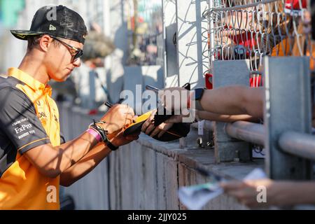 Magyorod, Hongrie. 28th juillet 2022. Magyorod, Hongrie. 28 juillet 2022. Formule 1 Grand Prix de Hongrie à Hungaroring, Hongrie. Photo: Lando Norris (GBR) de McLaren crédit: Piotr Zajac/Alamy Live News Banque D'Images