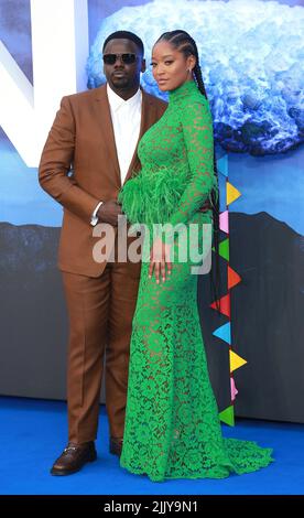 Daniel Kaluuya et Keke Palmer assistent à la première britannique de 'NAN' à Odeon Luxe Leicester Square sur 28 juillet 2022 à Londres, en Angleterre. Banque D'Images