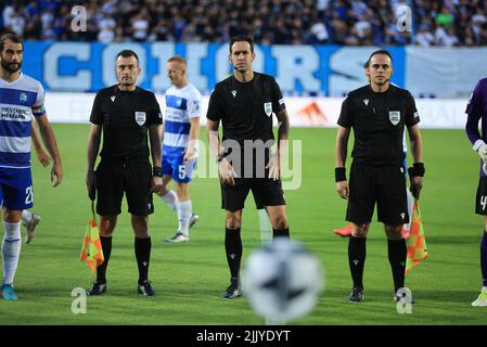 Deuxième tour de qualifications de la Ligue de conférences UEFA Europa, match de 2nd jambes entre NK Osijek et le FC Kyzylzhar at, Gradski Vrt, à Osijek, Croatie sur 28 juillet 2022. Banque D'Images