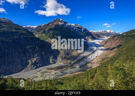 Le glacier Salmon dans les montagnes côtières de la Colombie-Britannique, Canada Banque D'Images