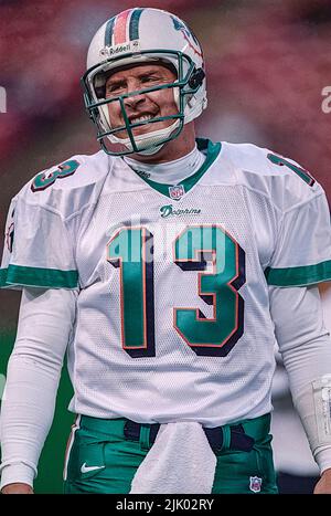 NFL football Dan Marino Quarterback pour les Dolphins de Miami. Banque D'Images