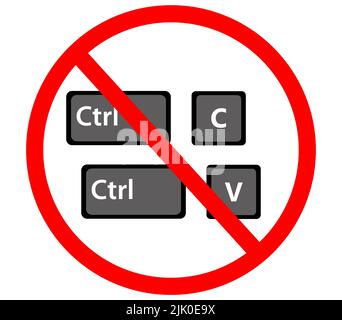 Touche 'Ctrl' 'C' 'V' du clavier dans l'icône de cycle blanc sur fond blanc. Copier le signe de collage. N'appuyez pas sur la touche 'Ctrl' 'C' 'V' du clavier. f Banque D'Images