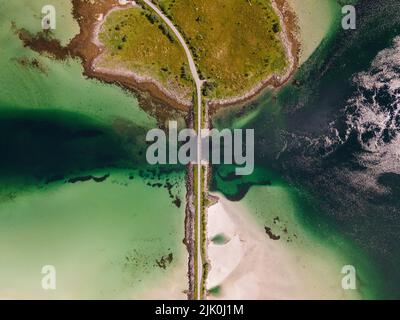 Vue depuis la randonnée de Matmora dans les îles Lofoten en Norvège Banque D'Images