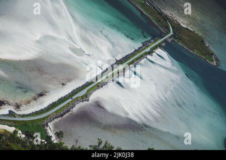 Vue depuis la randonnée de Matmora dans les îles Lofoten en Norvège Banque D'Images