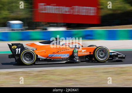 Magyorod, Hongrie. 29th juillet 2022. Magyorod, Hongrie. 29 juillet 2022. Grand Prix de Hongrie F2 à Hungaroring, Hongrie. Photo: #11 Felipe Drugovich (BRA) de MP Motorsport lors de la première séance d'entraînement crédit: Piotr Zajac/Alay Live News Banque D'Images