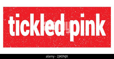 texte rose marqué sur l'affiche rouge en forme de timbre grungy. Banque D'Images