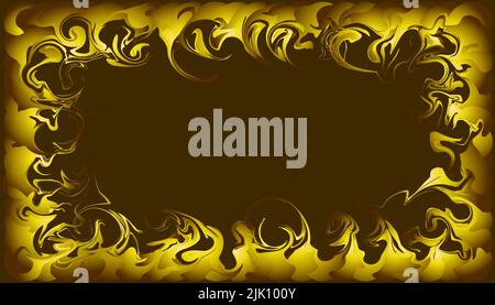 cadre doré en forme de tourbillon abstrait. magnifique motif d'arrière-plan coloré - illustration Banque D'Images