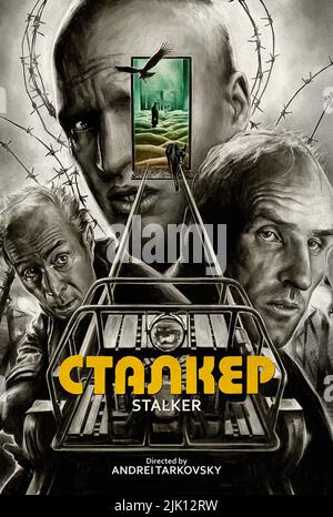 Stalker - film Poster (russe: Ста́лкер, 1979 film d'art de science-fiction soviétique réalisé par Andrei Tarkovsky écrit par Arkady et Boris Strugatsky Banque D'Images