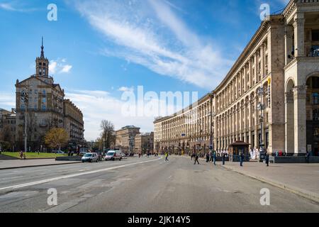 Rue Khreshchatyk de Kiev, Kiev (Kiev), Ukraine, Europe Banque D'Images