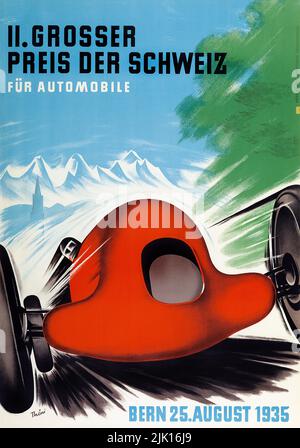 Affiche de course vintage 1931 - Grand Prix de Suisse ( großer preis der schweiz ) Banque D'Images