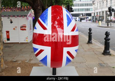 Décorations pour le Jubilé de platine de la reine Elizabeth à Londres Banque D'Images