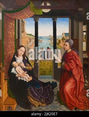 St Luke dessin de la Vierge Marie, Rogier van der Weyden, vers 1484, Alte Pinakothek, Munich, Allemagne, Europe Banque D'Images