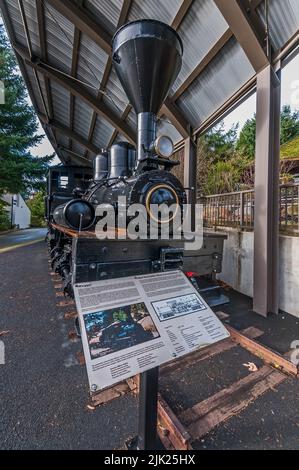 Exposition de trains au World Forestry Centre de Washington Park à Portland, Oregon. Banque D'Images