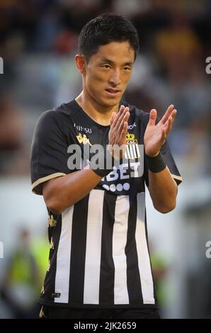 Bruxelles, Belgique. 29th juillet 2022. Ryota Morioka de Charleroi photographié lors d'un match de football entre Royale Union Saint-Gilloise et Sporting Charleroi, vendredi 29 juillet 2022 à Bruxelles, le 2/34 jour de la première division du championnat belge de la « Jupiler Pro League » 2022-2023. BELGA PHOTO VIRGINIE LEFOUR crédit: Belga News Agency/Alay Live News Banque D'Images