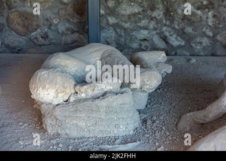 Les habitants de Pompeiian ont pétrifié dans leur dernière situation de vie, le sud de l'Italie Banque D'Images