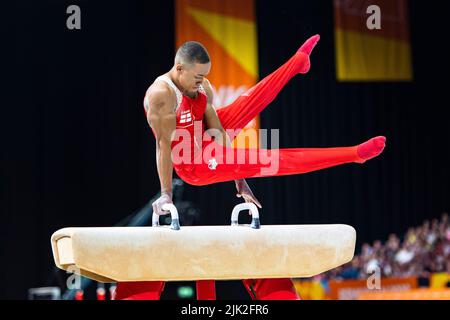 Birmingham, Royaume-Uni. 29th juillet 2022. Joe Frazer (ENG) pendant la finale de l'équipe masculine et la qualification individuelle - hommes - subdivision 3 de Birmingham 2022 - Jeux du Commonwealth à l'arène de Birmingham vendredi, 29 juillet 2022 à Birmingham, Royaume-Uni. Credit: Taka Wu/Alay Live News Banque D'Images