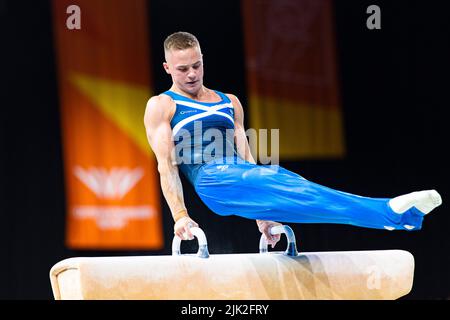 Birmingham, Royaume-Uni. 29th juillet 2022. Pendant la finale de l'équipe masculine et la qualification individuelle - hommes - subdivision 3 de Birmingham 2022 - Jeux du Commonwealth à l'arène de Birmingham vendredi, 29 juillet 2022 à Birmingham, Royaume-Uni. Credit: Taka Wu/Alay Live News Banque D'Images