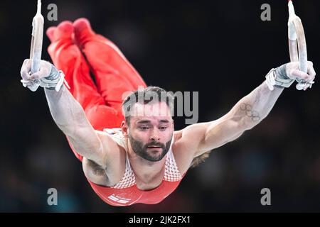 Birmingham, Royaume-Uni. 29th juillet 2022. James Hall (ENG) pendant la finale de l'équipe masculine et la qualification individuelle - hommes - subdivision 3 de Birmingham 2022 - Jeux du Commonwealth à l'arène de Birmingham vendredi, 29 juillet 2022 à Birmingham, Royaume-Uni. Credit: Taka Wu/Alay Live News Banque D'Images