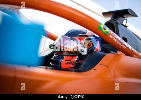 DRUGOVICH Felipe (BRA), MP Motorsport, Dallara F2, portrait lors de la ronde 10th du Championnat de Formule 2 de la FIA 2022, de 28 juillet à 31, 2022 sur la Hungaroring, à Mogyorod, Hongrie - photo: Sebastian Rozendaal/DPPI/LiveMedia Banque D'Images