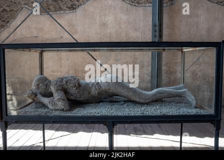 Pompeiian habitant pétrifié dans leur dernière situation de vie, l'Italie Banque D'Images