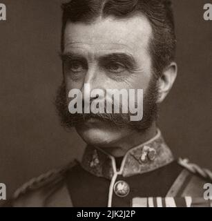 Un portrait de Lord Chelmsford (Frédéric Augustus Thesiger, 2nd Baron Chelmsford). Il était officier de l'armée britannique pendant la guerre Anglo-Zulu. Sous son commandement, lorsqu'une force expéditionnaire subit une défaite décisive aux mains d'une force Zulu à la bataille d'Isandlwana en 1879. Banque D'Images
