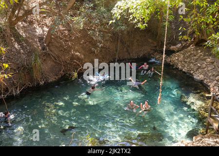 Katherine Hot Springs à Katherine, territoire du Nord Australie Banque D'Images