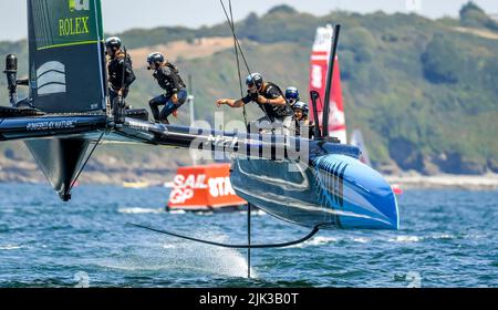 Plymouth, Royaume-Uni. 29th juillet 2022. Plymouth, Royaume-Uni. 29th juillet 2022. Grande-Bretagne SailGP à Plymouth, Royaume-Uni, le 29 juillet 2022. Photo de Phil Hutchinson. Utilisation éditoriale uniquement, licence requise pour une utilisation commerciale. Aucune utilisation dans les Paris, les jeux ou les publications d'un seul club/ligue/joueur. Crédit: UK Sports pics Ltd/Alay Live News crédit: UK Sports pics Ltd/Alay Live News Banque D'Images