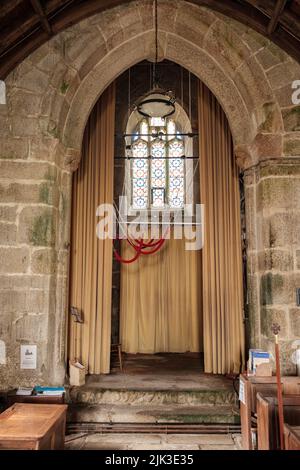 Intérieur de l'église St Mawgan-in-Mentheage, Cornouailles Banque D'Images