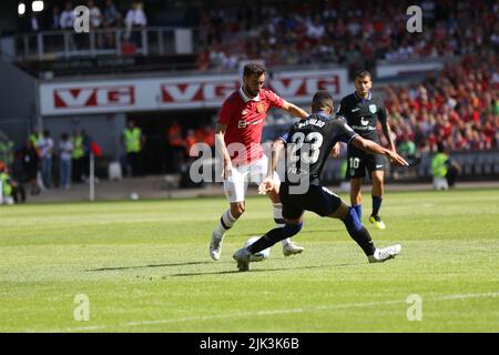 Oslo, Norvège, 30th juillet, Bruno Fernandes de Manchester United, crédit: Frode Arnesen/Alay Live News Banque D'Images