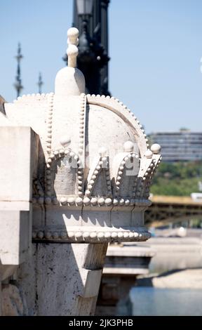 Pont Margaret ou Margit híd sur le Danube à Budapest, Hongrie Banque D'Images