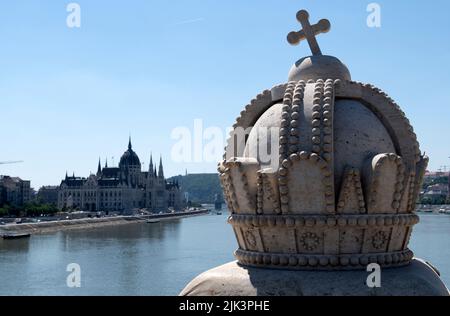 Pont Margaret ou Margit híd sur le Danube à Budapest, Hongrie Banque D'Images