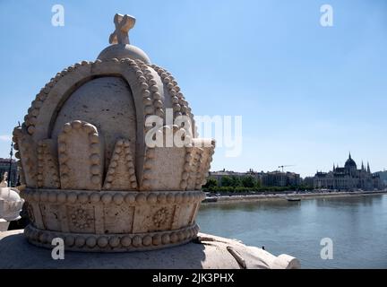 Pont Margaret ou Margit híd sur le Danube à Budapest, Hongrie Banque D'Images