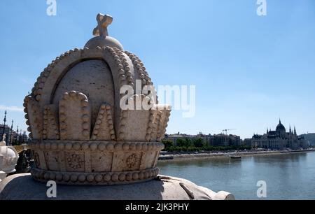 Pont Margaret ou Margit híd sur le Danube à Budapest, Hongrie Banque D'Images