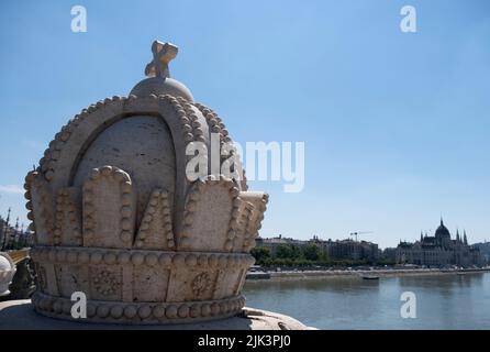 Pont Margaret ou Margit híd sur le Danube à Budapest, Hongrie Banque D'Images