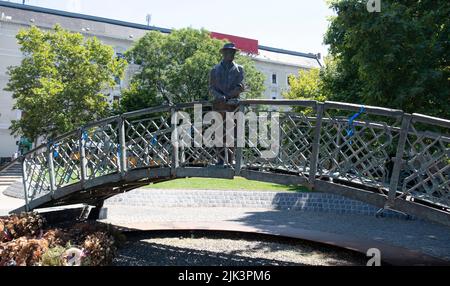 Imre Nagy statue Vértanúk tere (place des martyrs), Budapest, Hongrie Banque D'Images