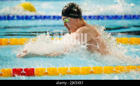 Birmingham, Royaume-Uni. Birmingham, Royaume-Uni. 30th juillet 2022. 29th juillet 2022; Sandwell Aquatic Centre, Birmingham, Midlands, Angleterre: Jour 2 des Jeux du Commonwealth 2022: Ronny Hallett (GGY) pendant la chaleur 2 des hommes 100m Breasterke crédit: Action plus Sports Images/Alay Live News crédit: Action plus Sports Images/Alay Live News Banque D'Images
