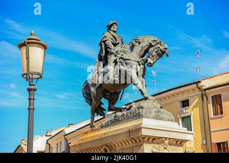 Rovigo, Italie Statue du cheval de Garibaldi Banque D'Images