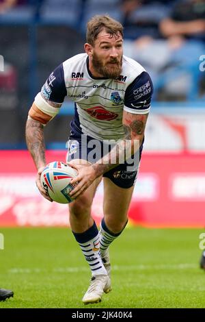 Huddersfield, Royaume-Uni. 30th juillet 2022. Daryl Clark #9 de Warrington Wolves à Huddersfield, Royaume-Uni, le 7/30/2022. (Photo de Steve Flynn/News Images/Sipa USA) crédit: SIPA USA/Alay Live News Banque D'Images